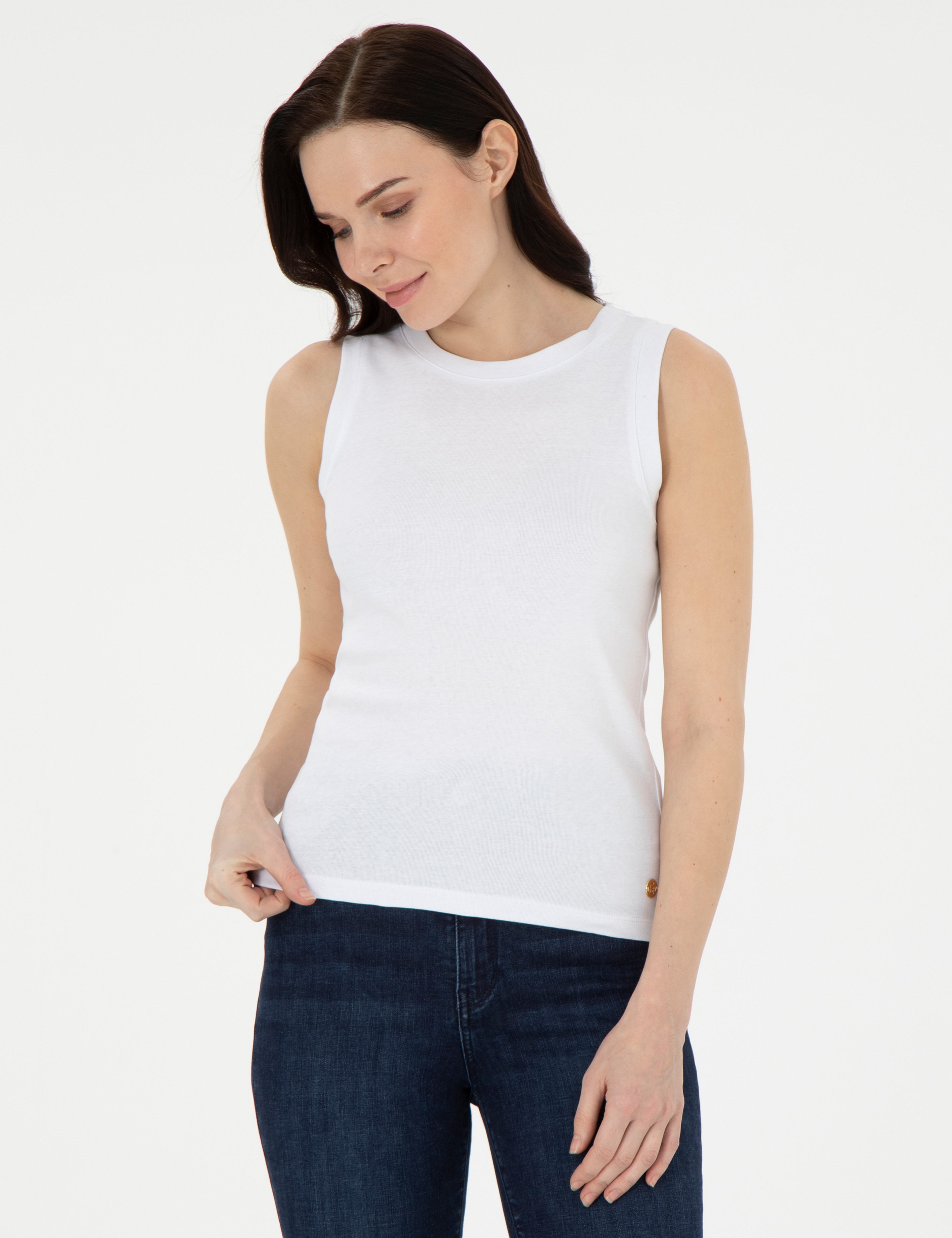 Beyaz Ex. Slim Fit Tişört - Image 1