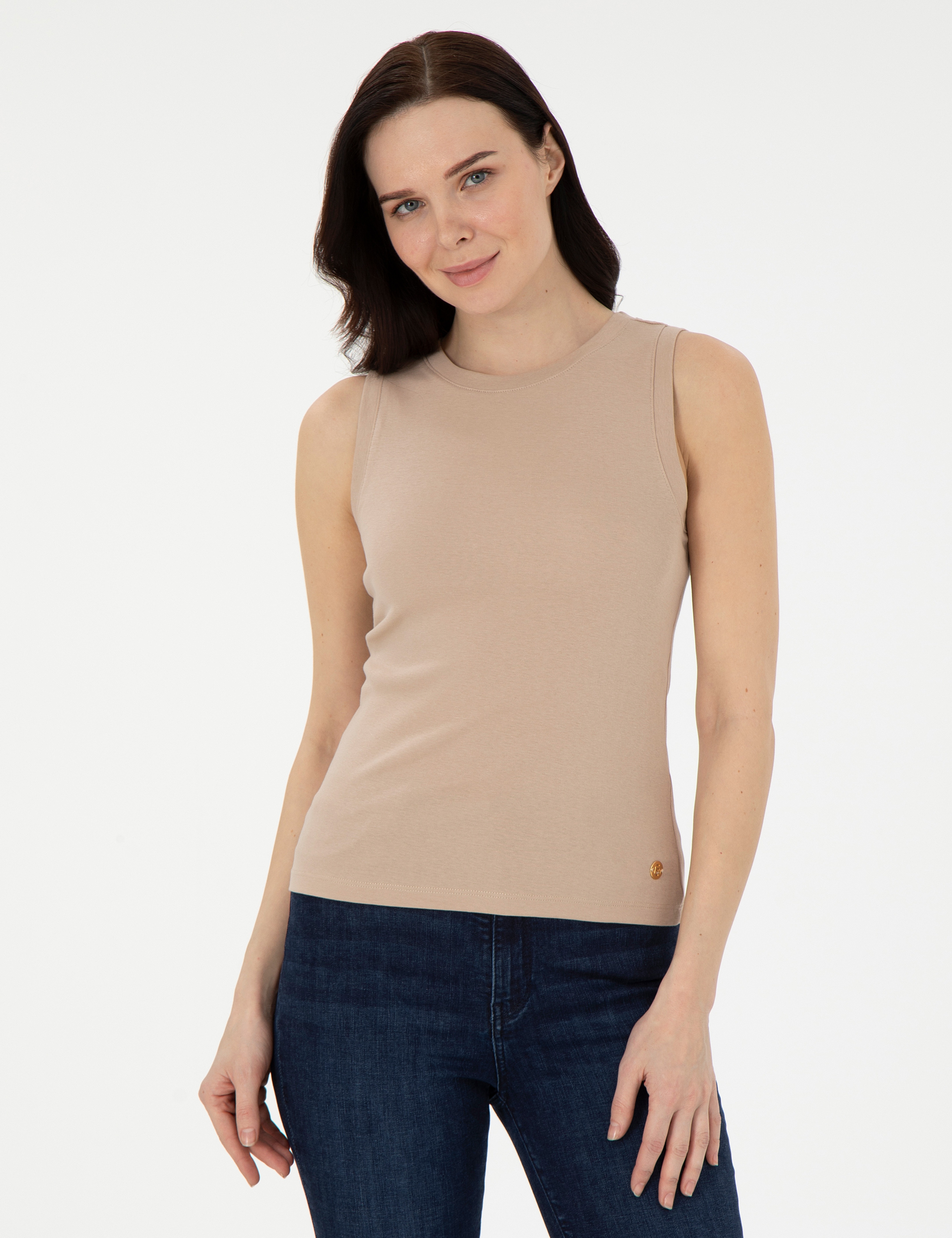 Bej Ex. Slim Fit Tişört - Image 1