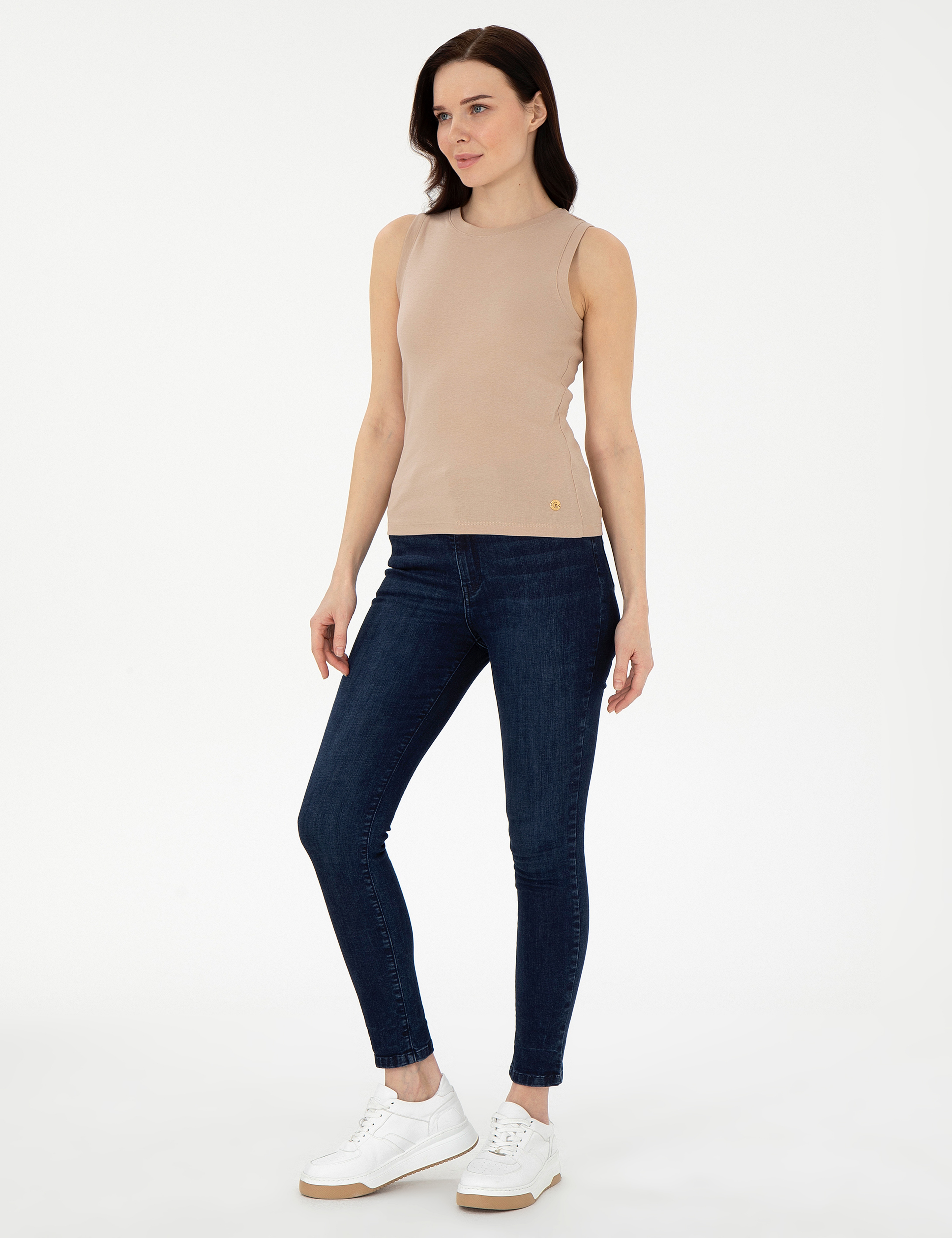 Bej Ex. Slim Fit Tişört - Image 4