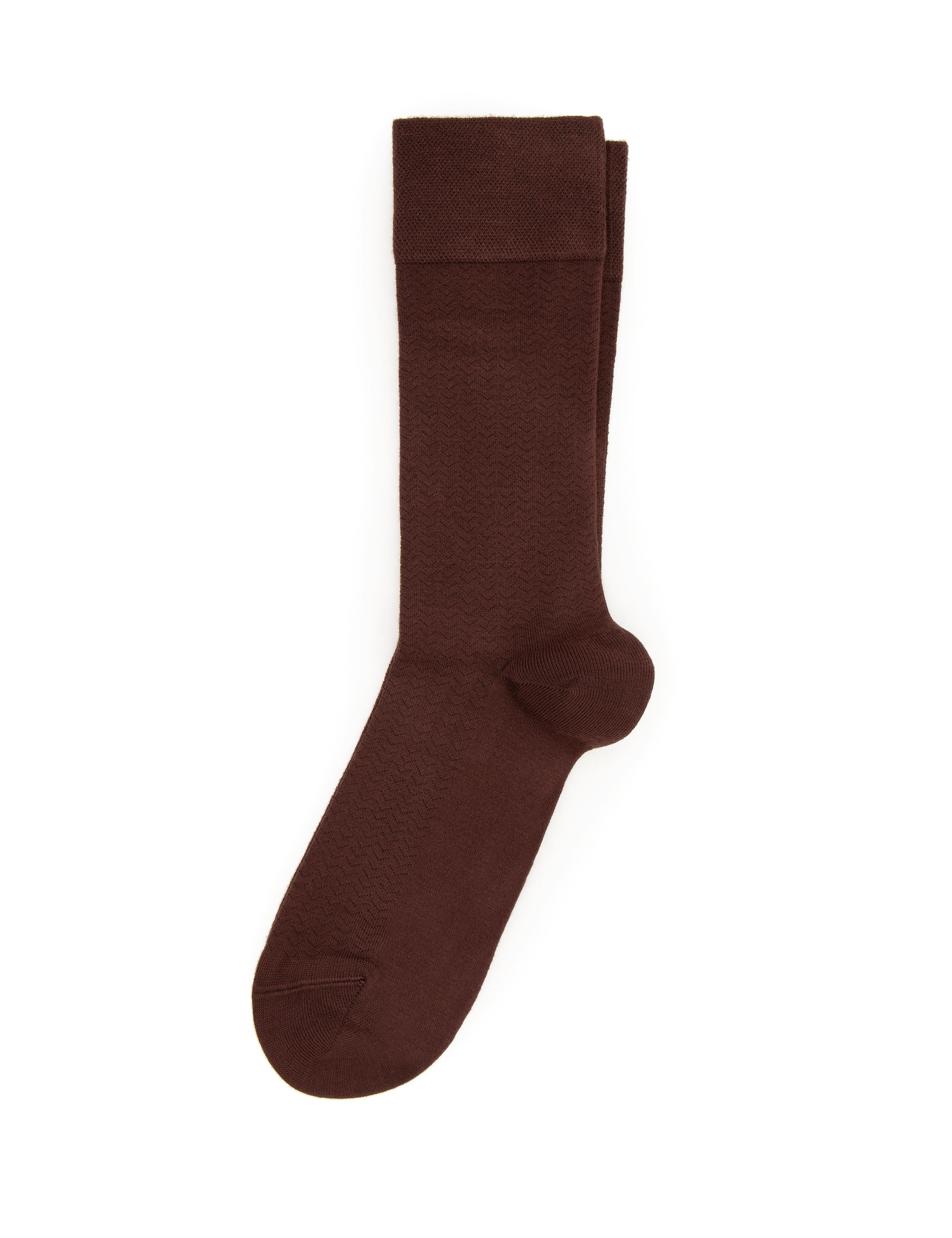 Erkek Bambu Karışımlı Kahverengi Soket Desenli Çorap