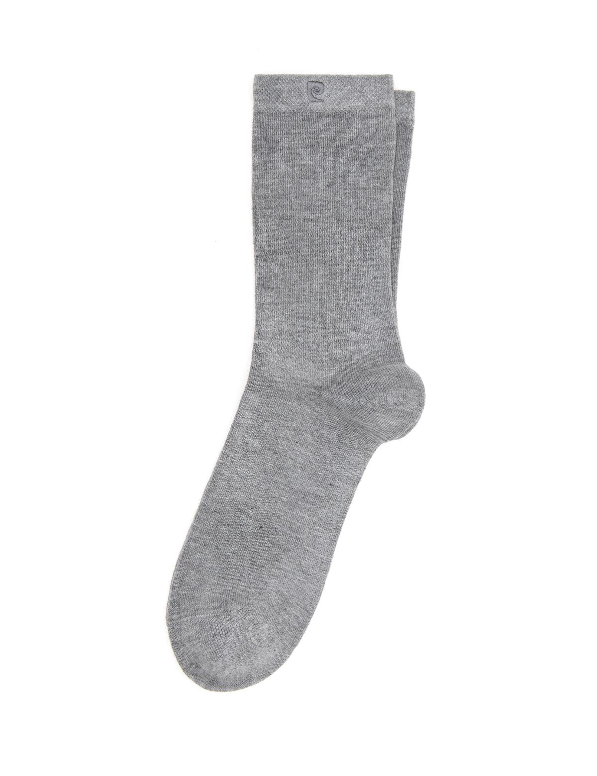 Kadın Gri Melanj Soket Çorap - 50301597006