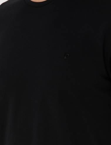Siyah Slim Fit %100 Pamuk Bisiklet Yaka Basic Tişört