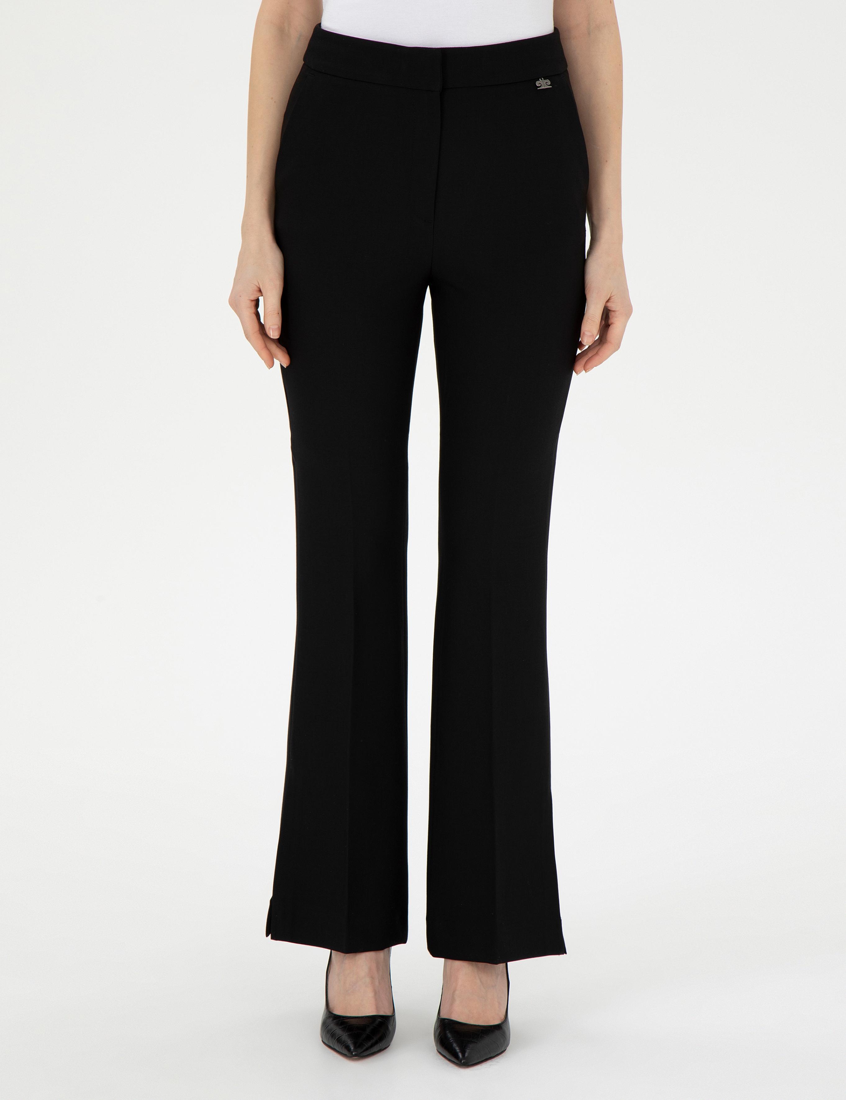 Siyah Flare Fit Kumaş Pantolon