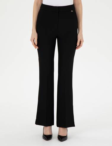 Siyah Flare Fit Kumaş Pantolon