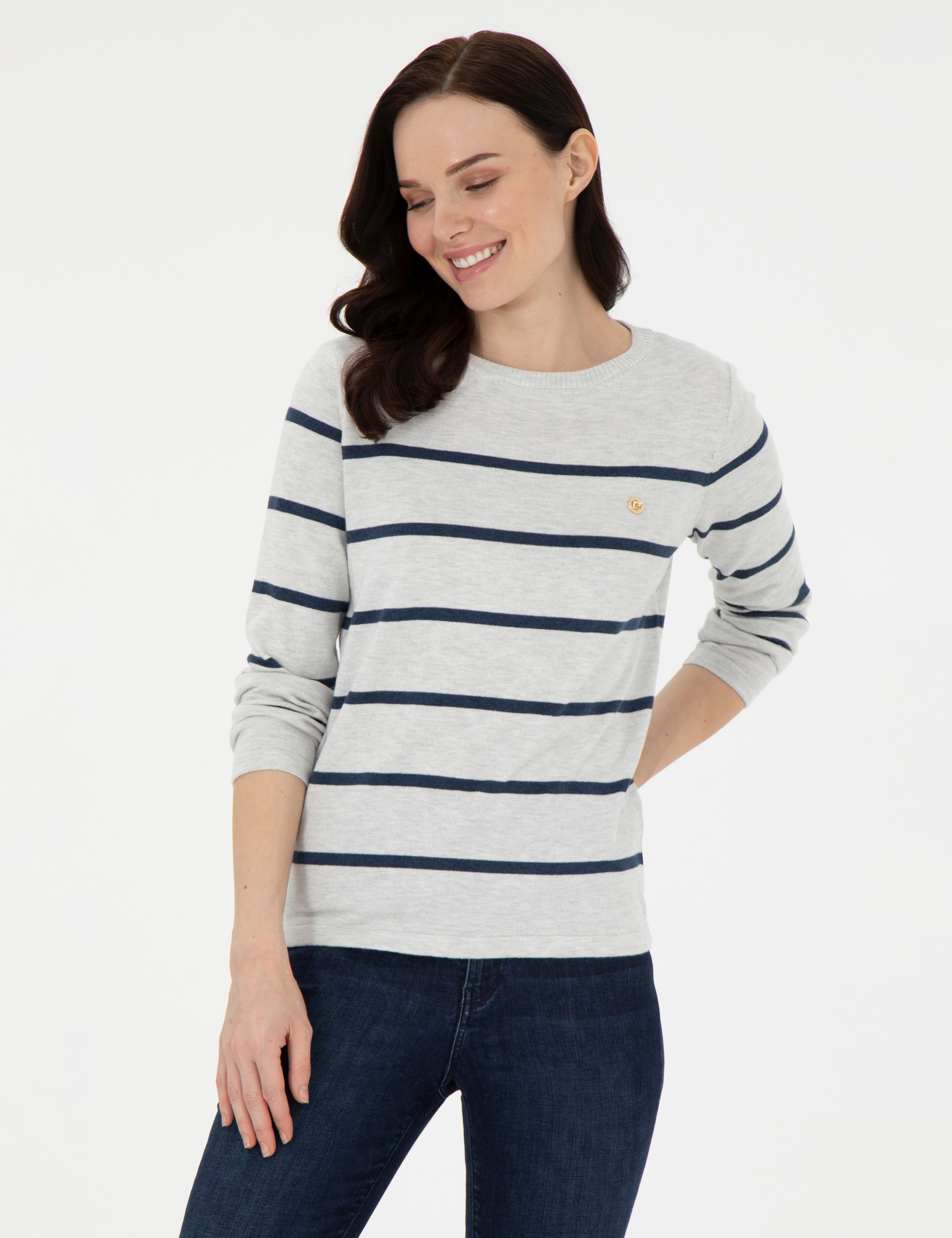Ekru Slim Fit Kazak - Image 1