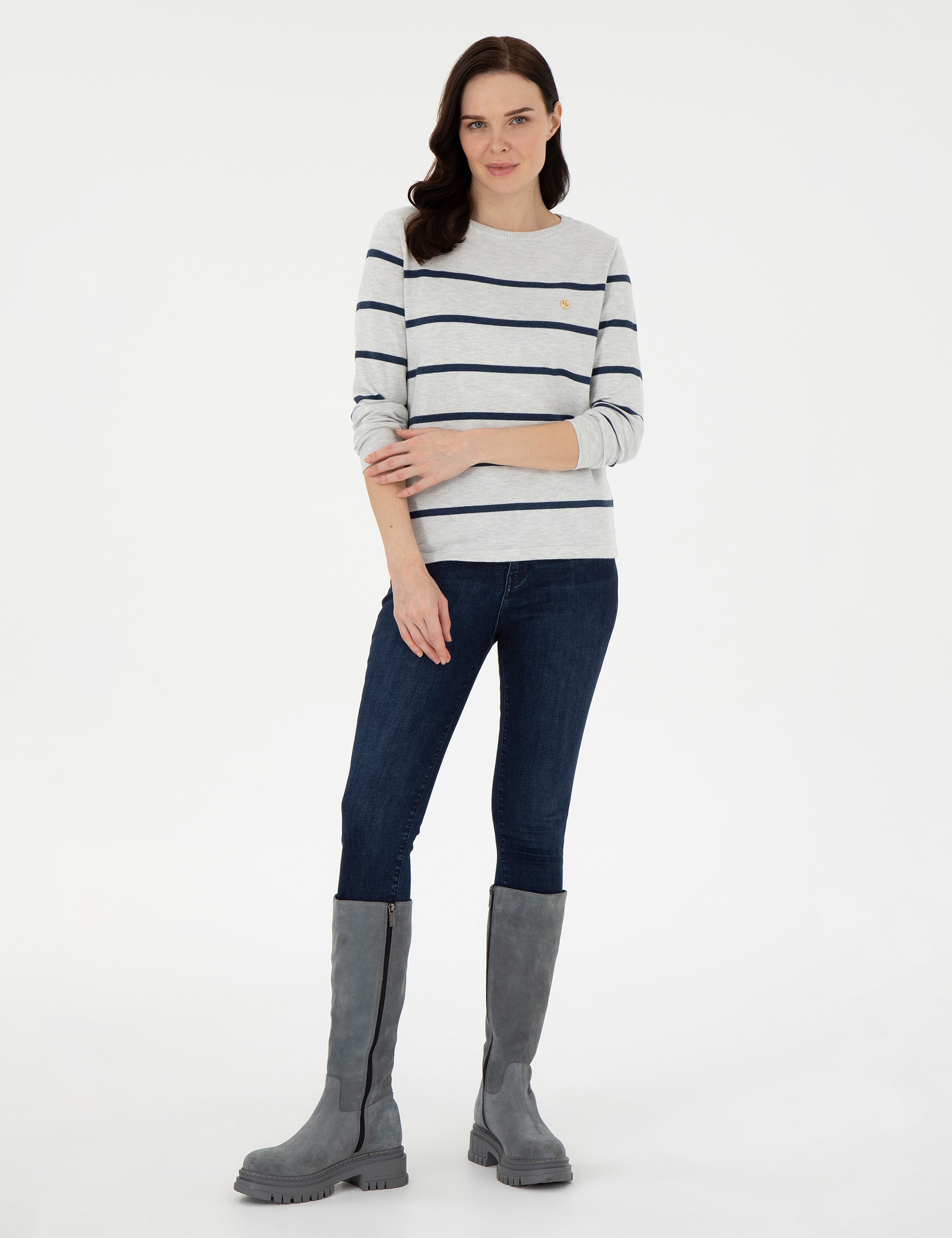Ekru Slim Fit Kazak