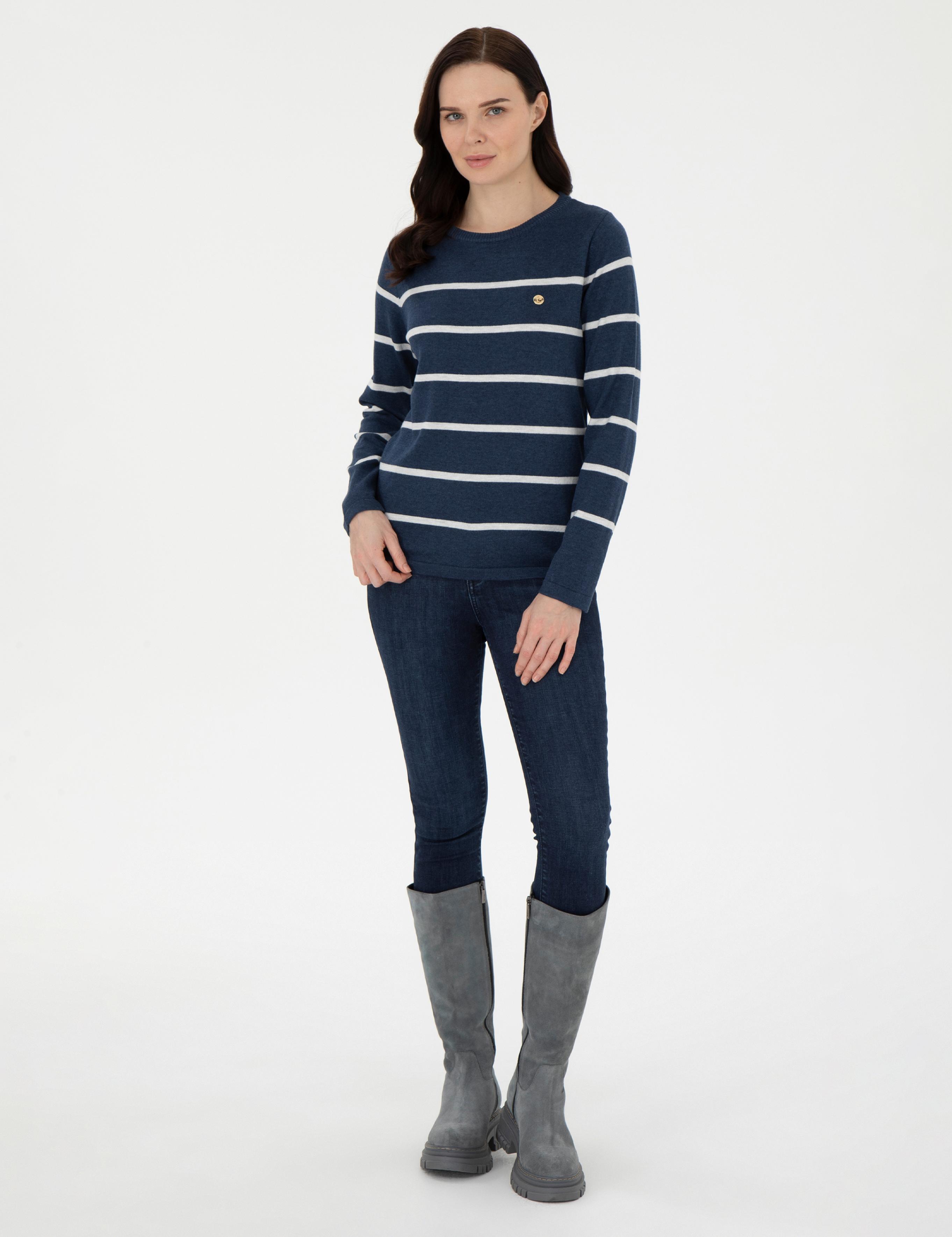 Lacivert Slim Fit Kazak