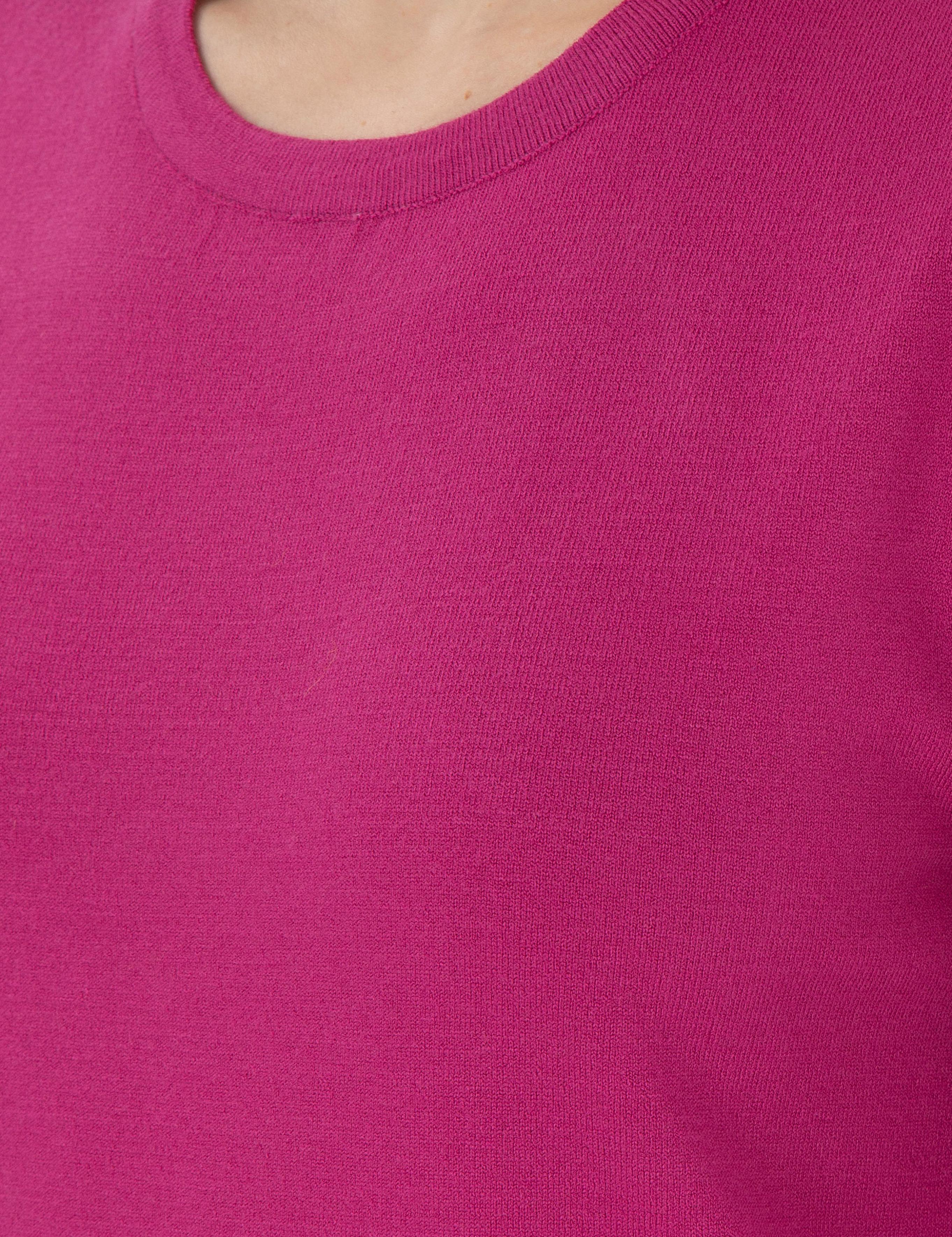 Fuşya Slim Fit Basic Kazak