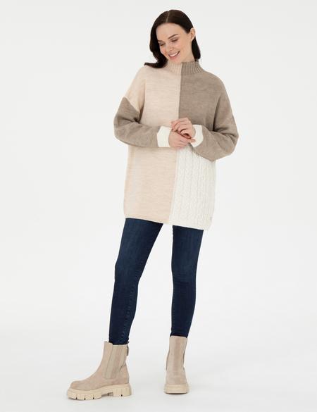 Çok Renkli Oversize Kazak - 50290567014