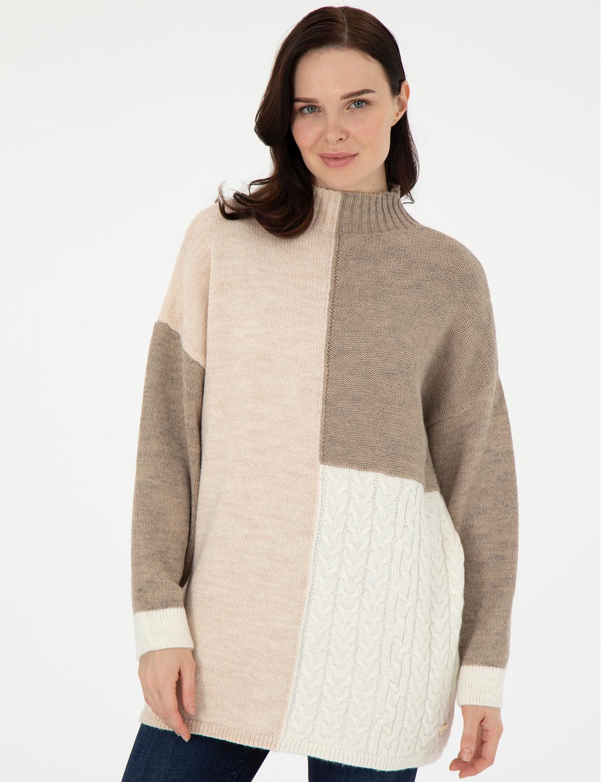 Çok Renkli Oversize Kazak - 50290567014