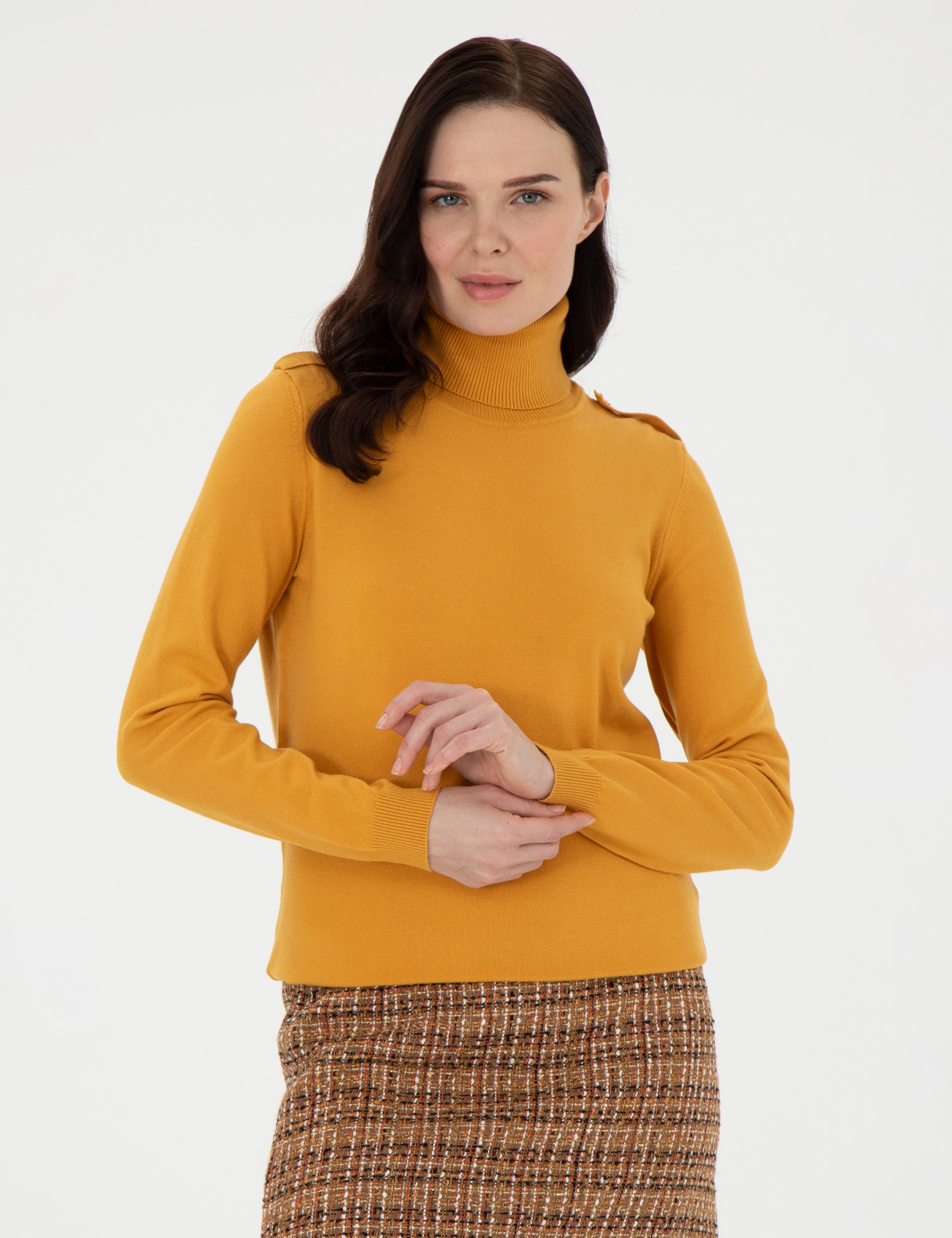 Safran Slim Fit Balıkçı Yaka Basic Kazak - Image 1