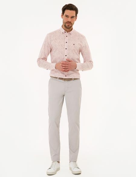 Bordo Slim Fit Uzun Kollu Gömlek - 50223129010