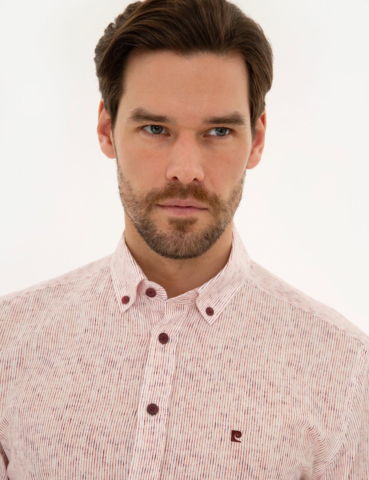 Bordo Slim Fit Uzun Kollu Gömlek - 50223129010