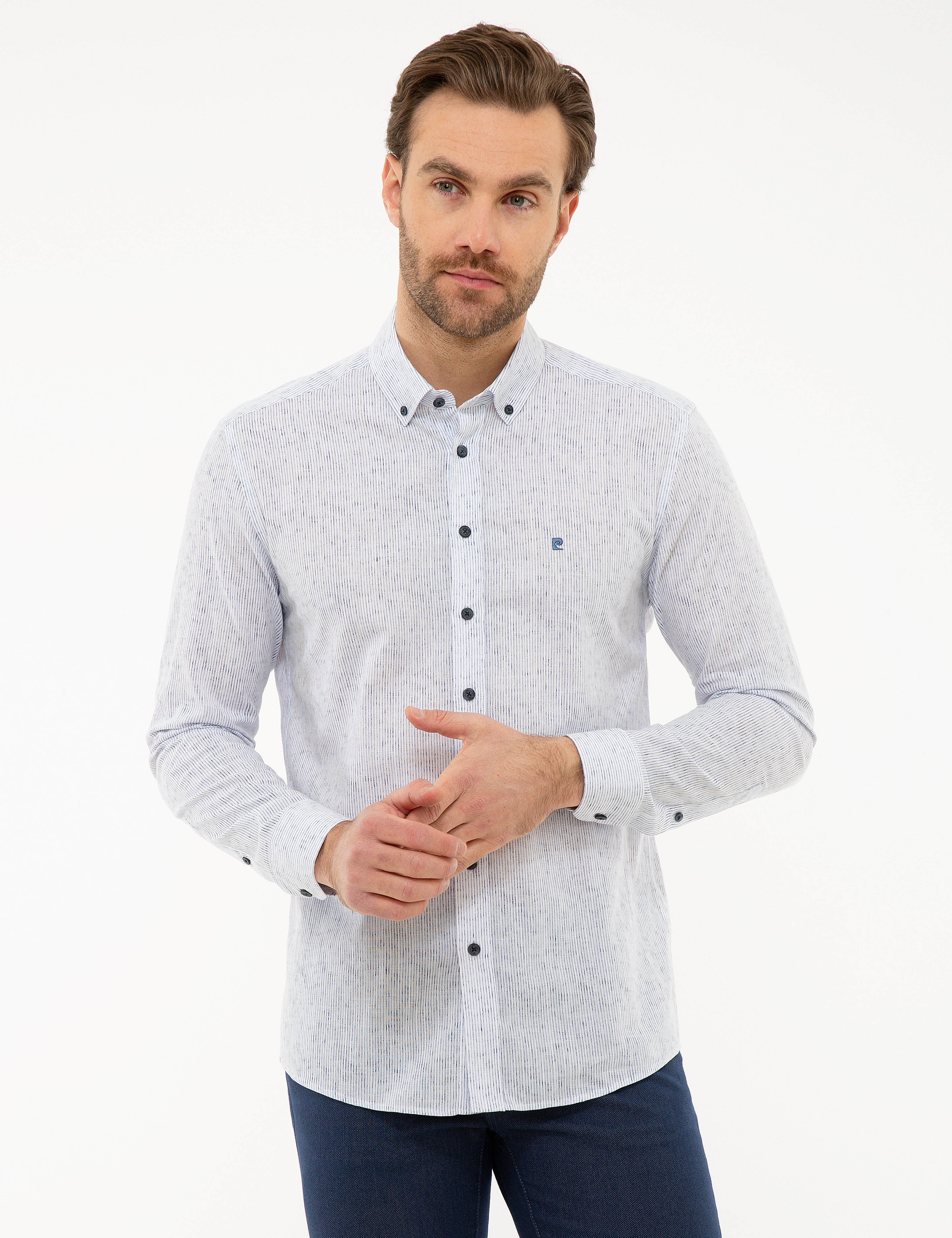 Açık Mavi Slim Fit Gömlek - Image 2