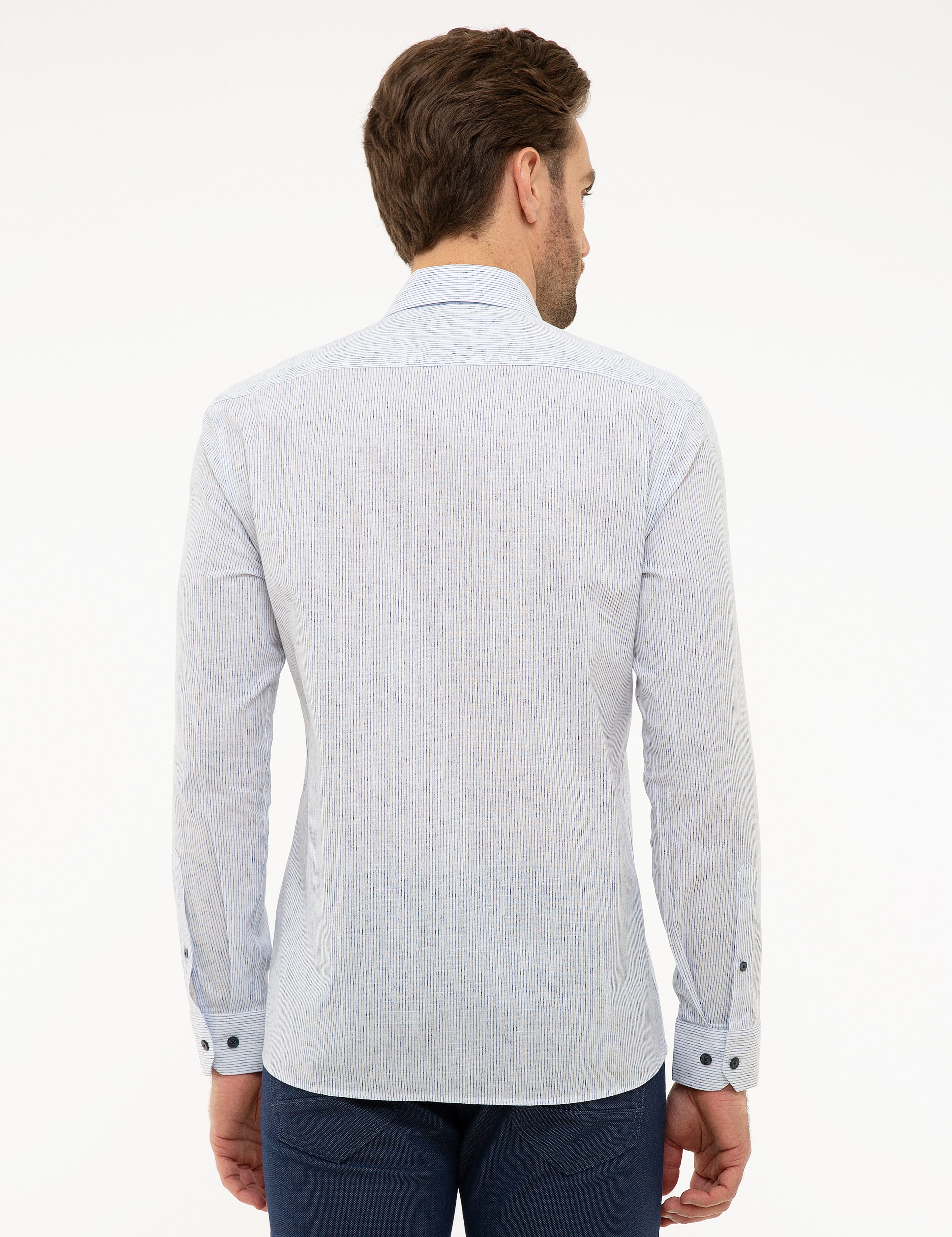 Açık Mavi Slim Fit Gömlek - Image 3
