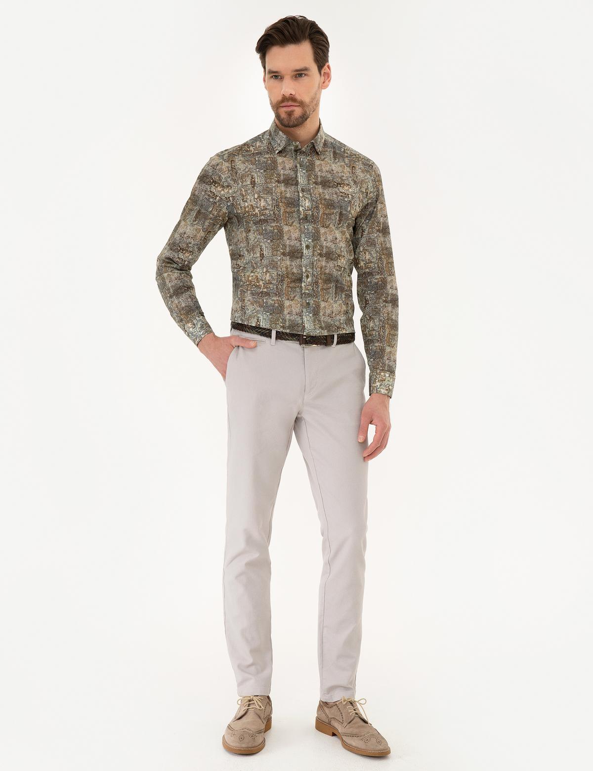 Haki Slim Fit Gömlek - 50223132021