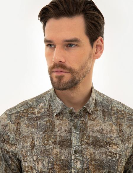 Haki Slim Fit Gömlek - 50223132021