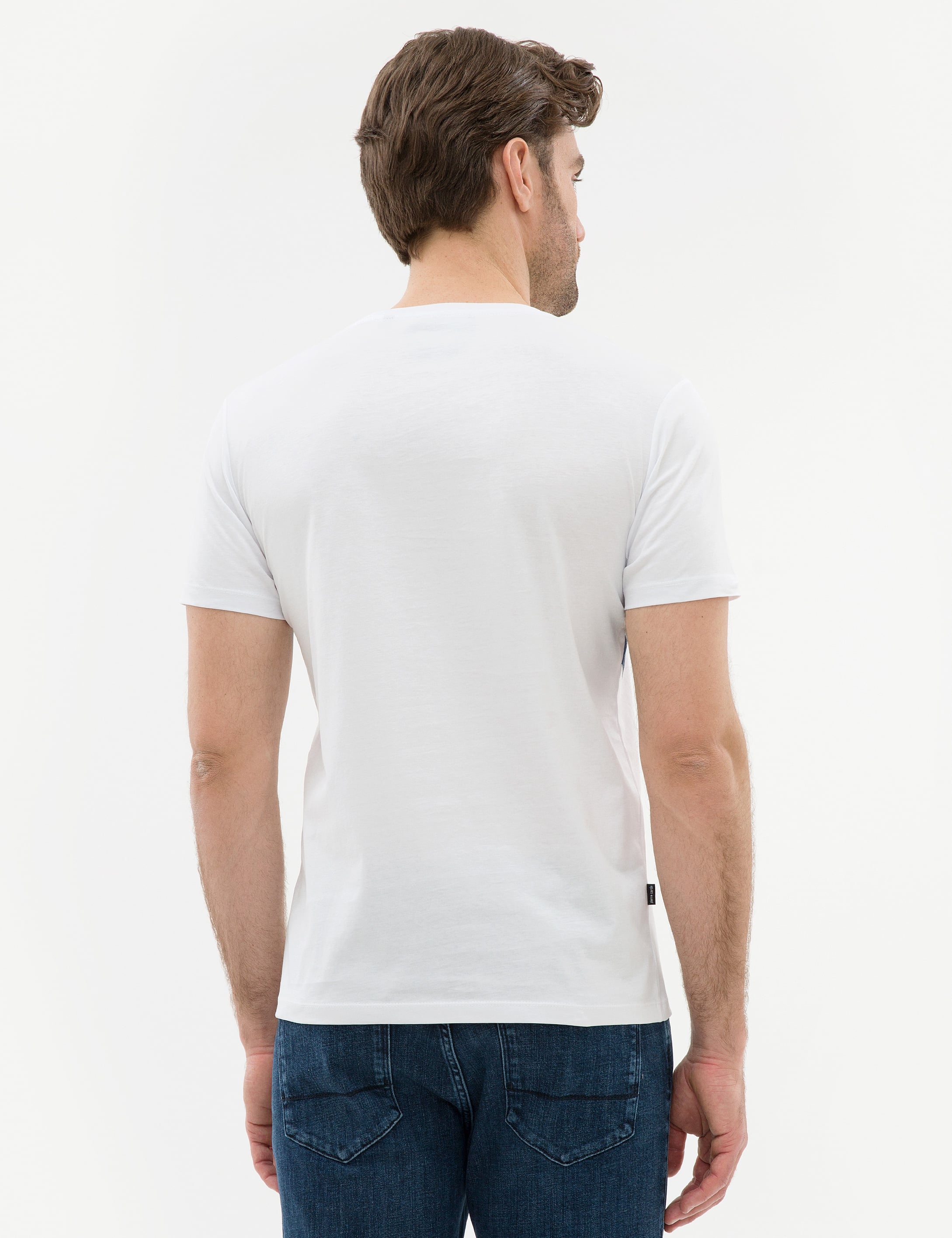 Beyaz Slim Fit Bisiklet Yaka T-Shirt - 50226110018