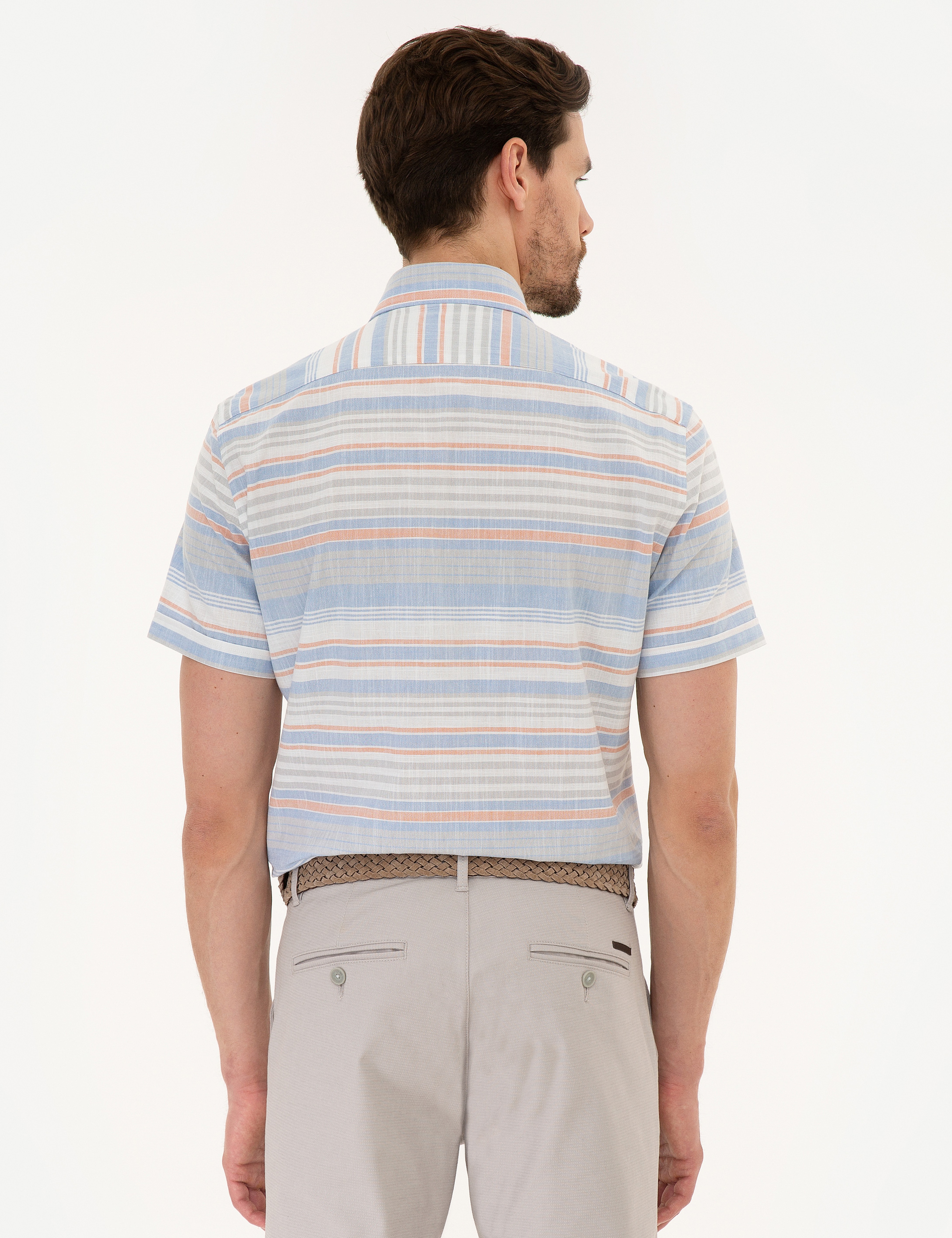 Mavi Regular Fit Kısa Kollu Gömlek - Image 3