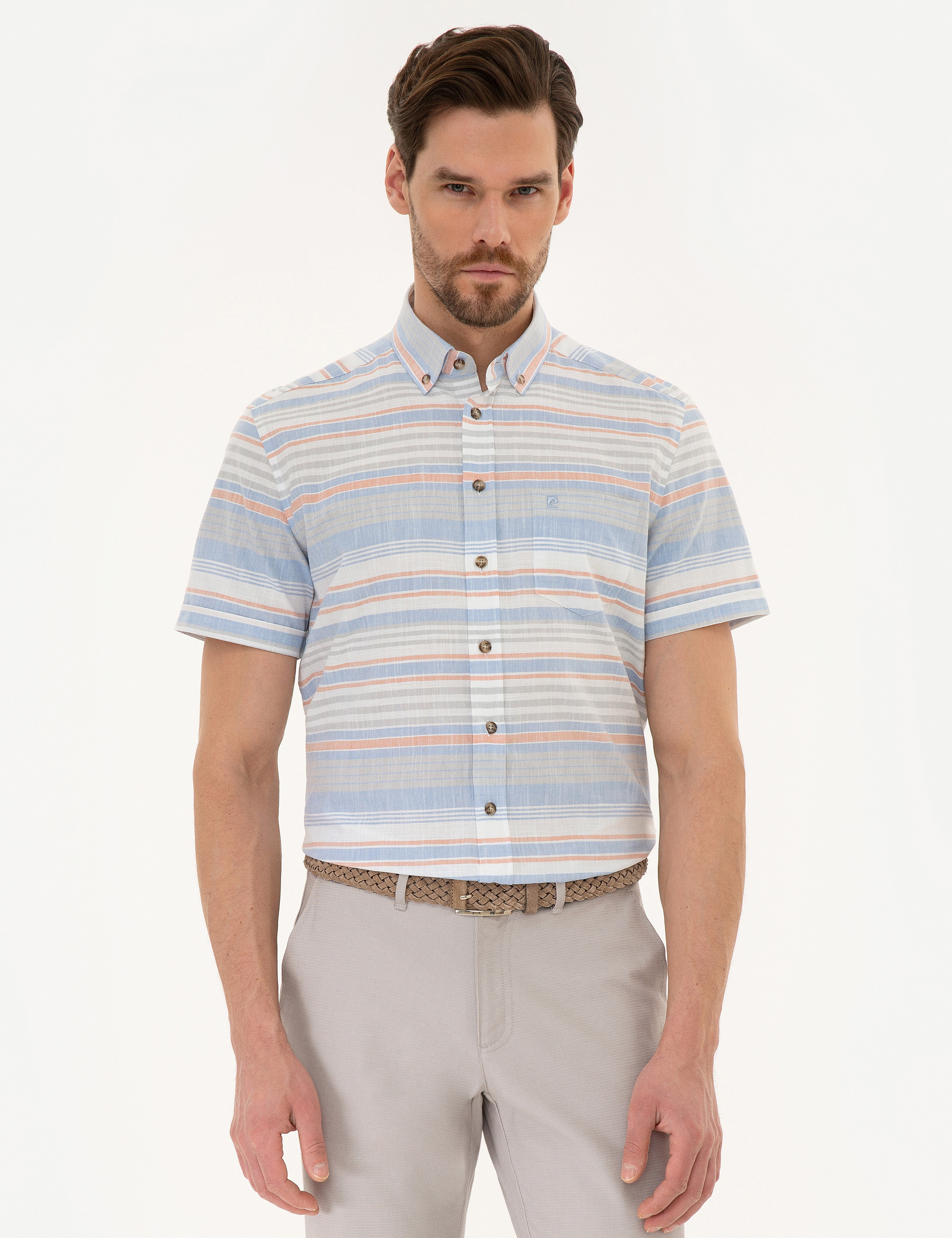 Mavi Regular Fit Kısa Kollu Gömlek - Image 1
