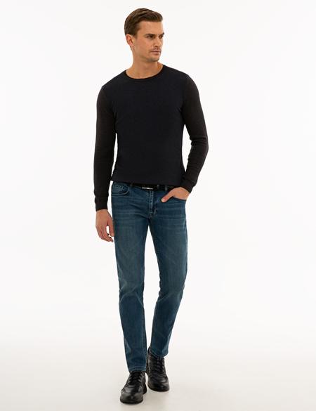 Koyu Mavi Slim Fit Denim Pantolon - 50234193014