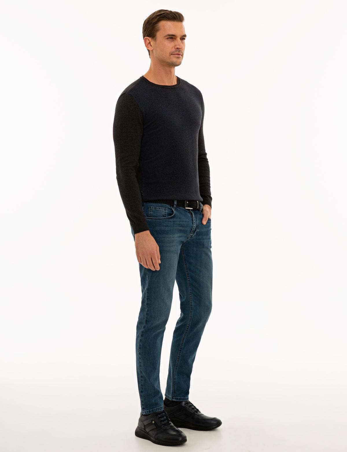 Koyu Mavi Slim Fit Denim Pantolon - 50234193014