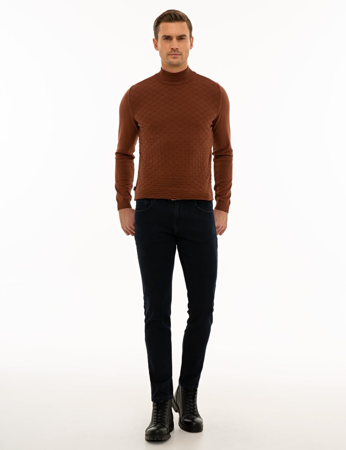 Koyu Lacivert Slim Fit Denim Pantolon