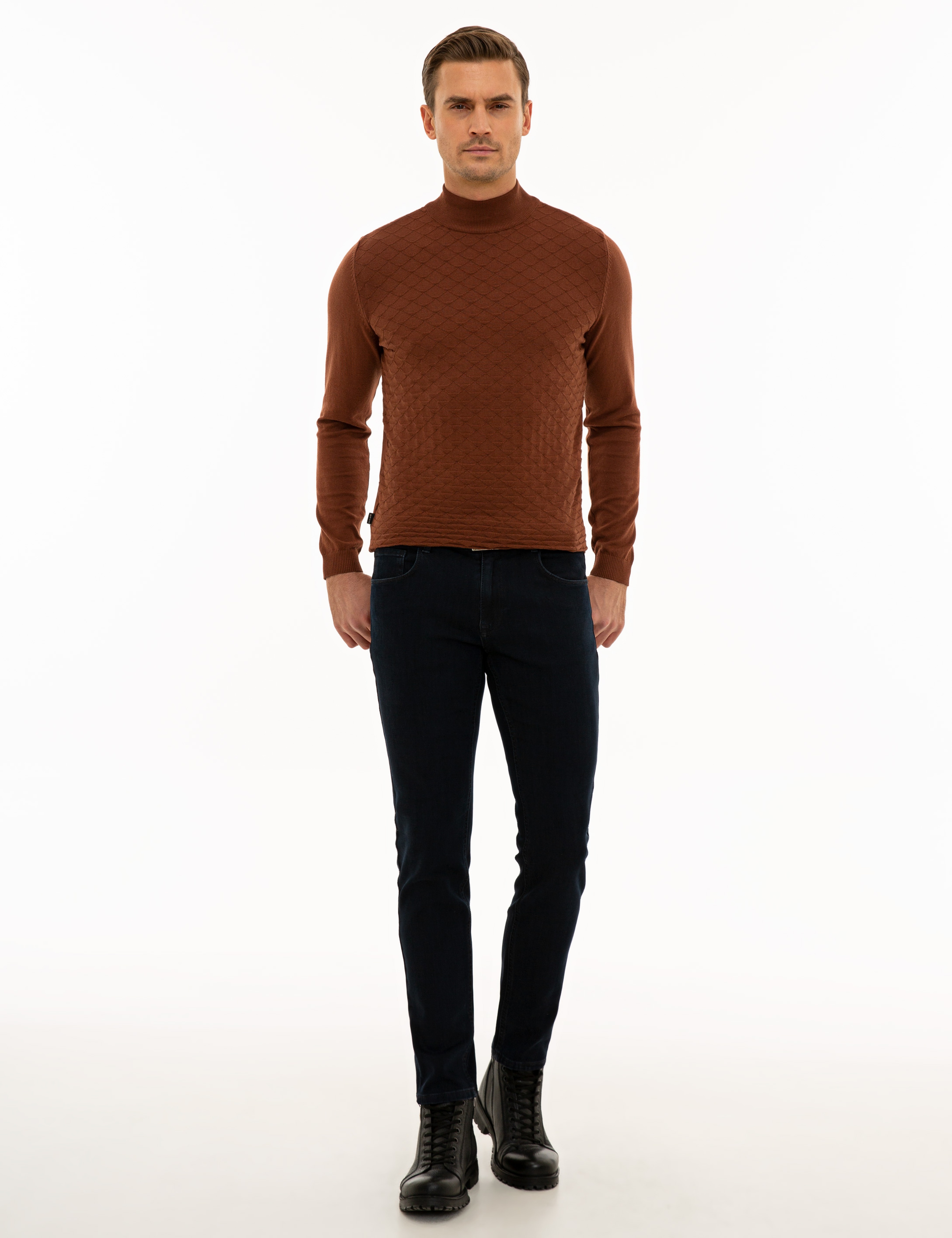 Koyu Lacivert Slim Fit Denim Pantolon - Image 1