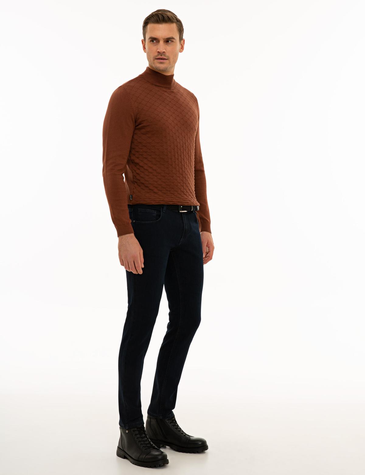 Koyu Lacivert Slim Fit Denim Pantolon - 50234194011