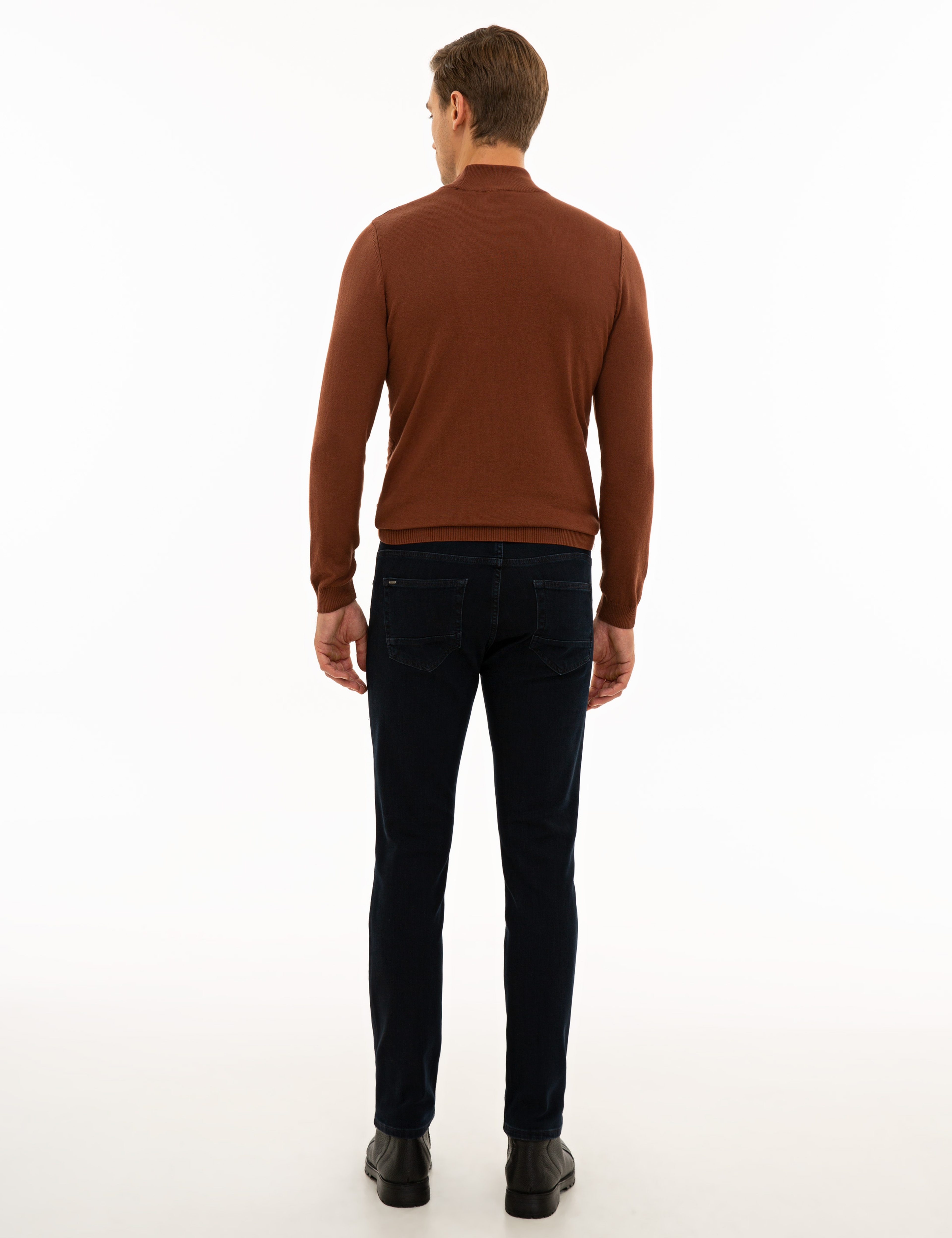 Koyu Lacivert Slim Fit Denim Pantolon - Image 3