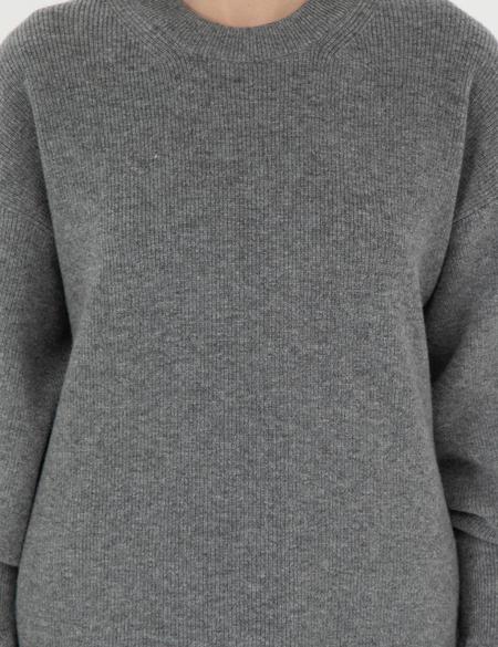 Gri Melanj Regular Fit Yün Kazak - 50296484004