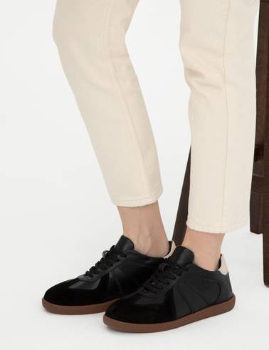 Siyah Deri Sneaker