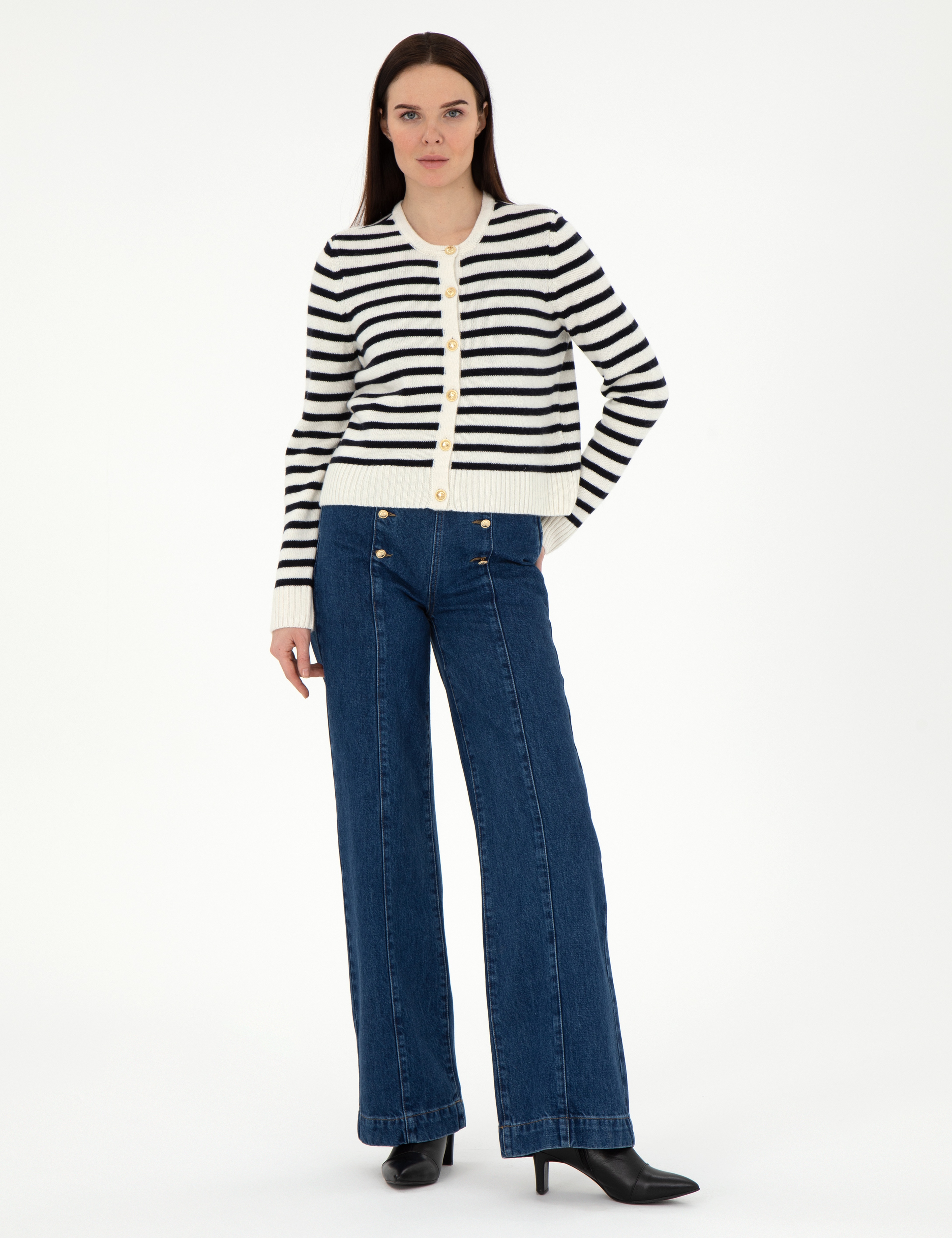 Ekru Crop Top Triko Hırka - Image 4