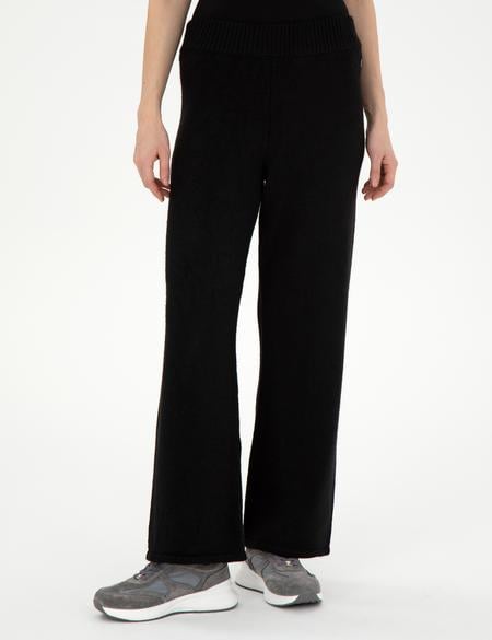 Siyah Loose Fit Triko Pantolon - 50290571013