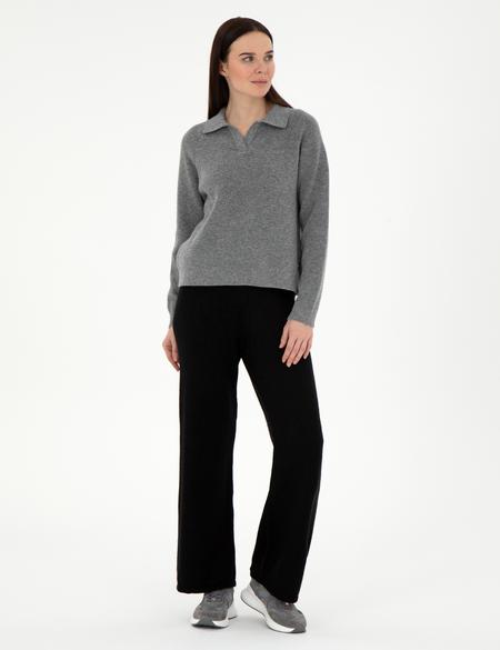 Siyah Loose Fit Triko Pantolon - 50290571013