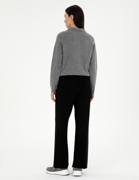 Siyah Loose Fit Triko Pantolon - 50290571013