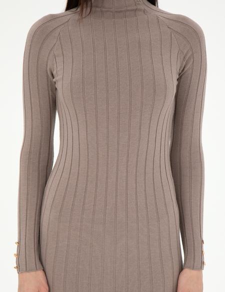 Krem Melanj Ex. Slim Fit Triko Elbise - 50296550012