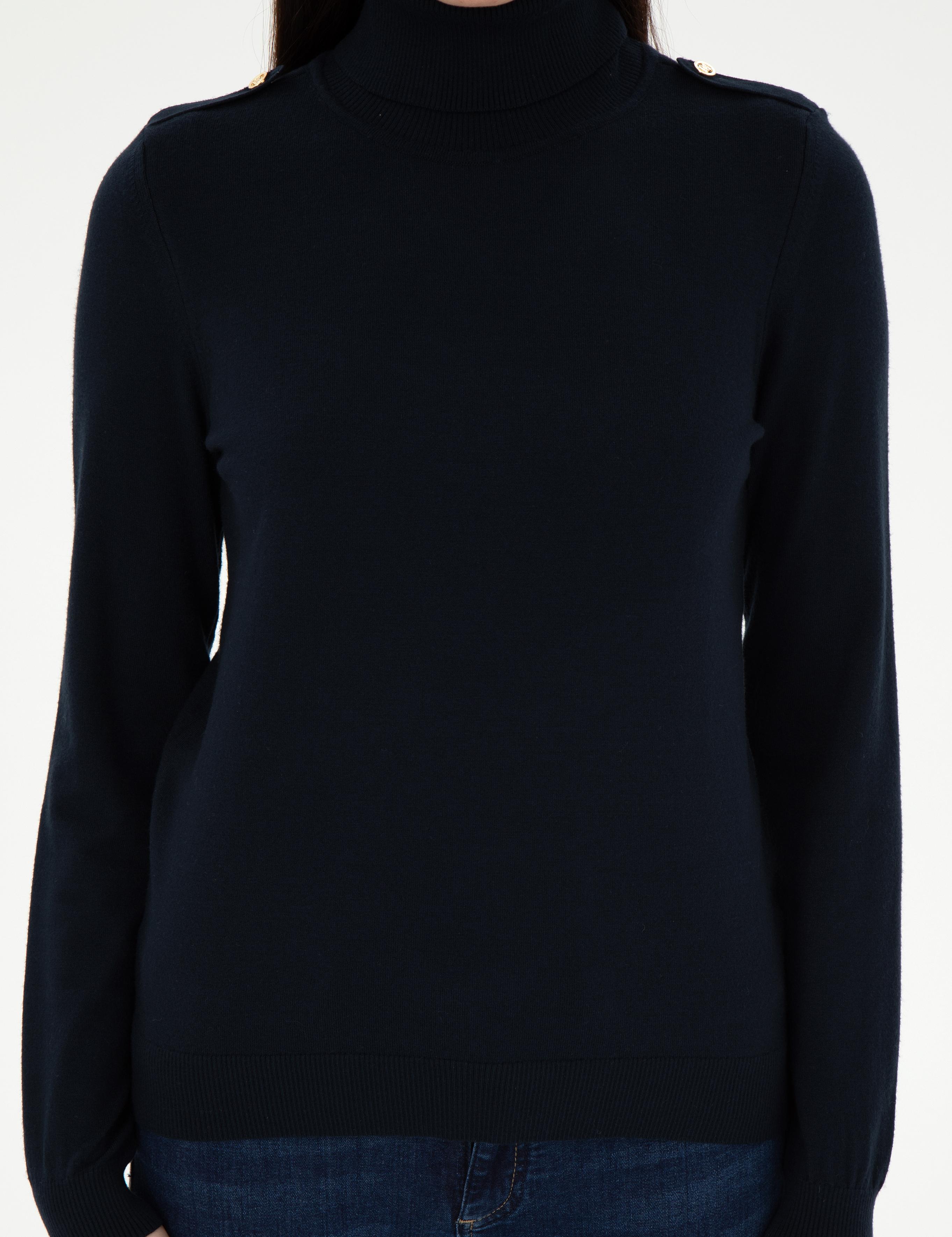 Lacivert Slim Fit Basic Kazak