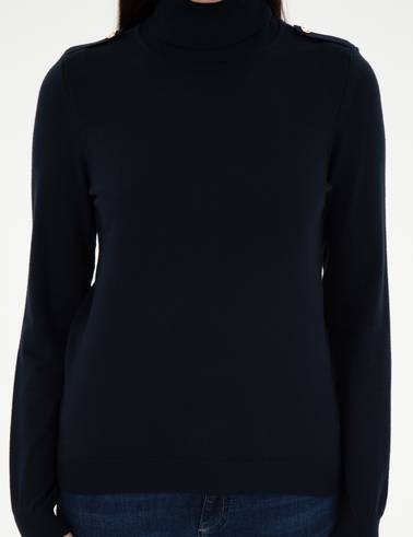 Lacivert Slim Fit Basic Kazak