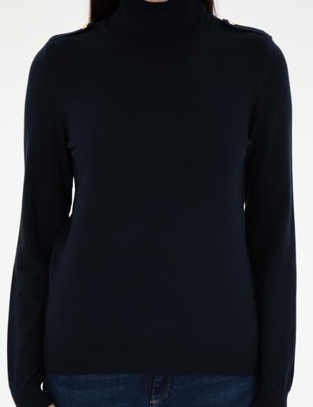 Lacivert Slim Fit Basic Kazak - 50290579018