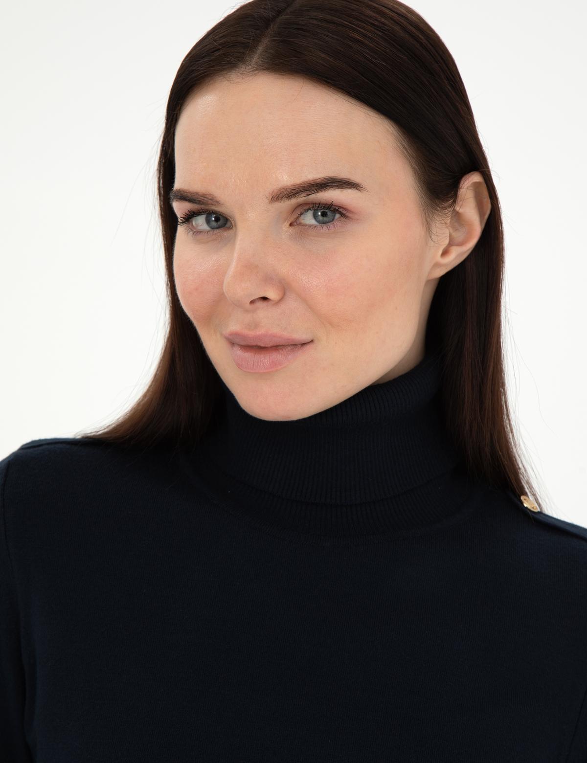 Lacivert Slim Fit Basic Kazak - 50290579018