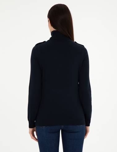 Lacivert Slim Fit Basic Kazak