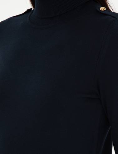Lacivert Slim Fit Basic Kazak