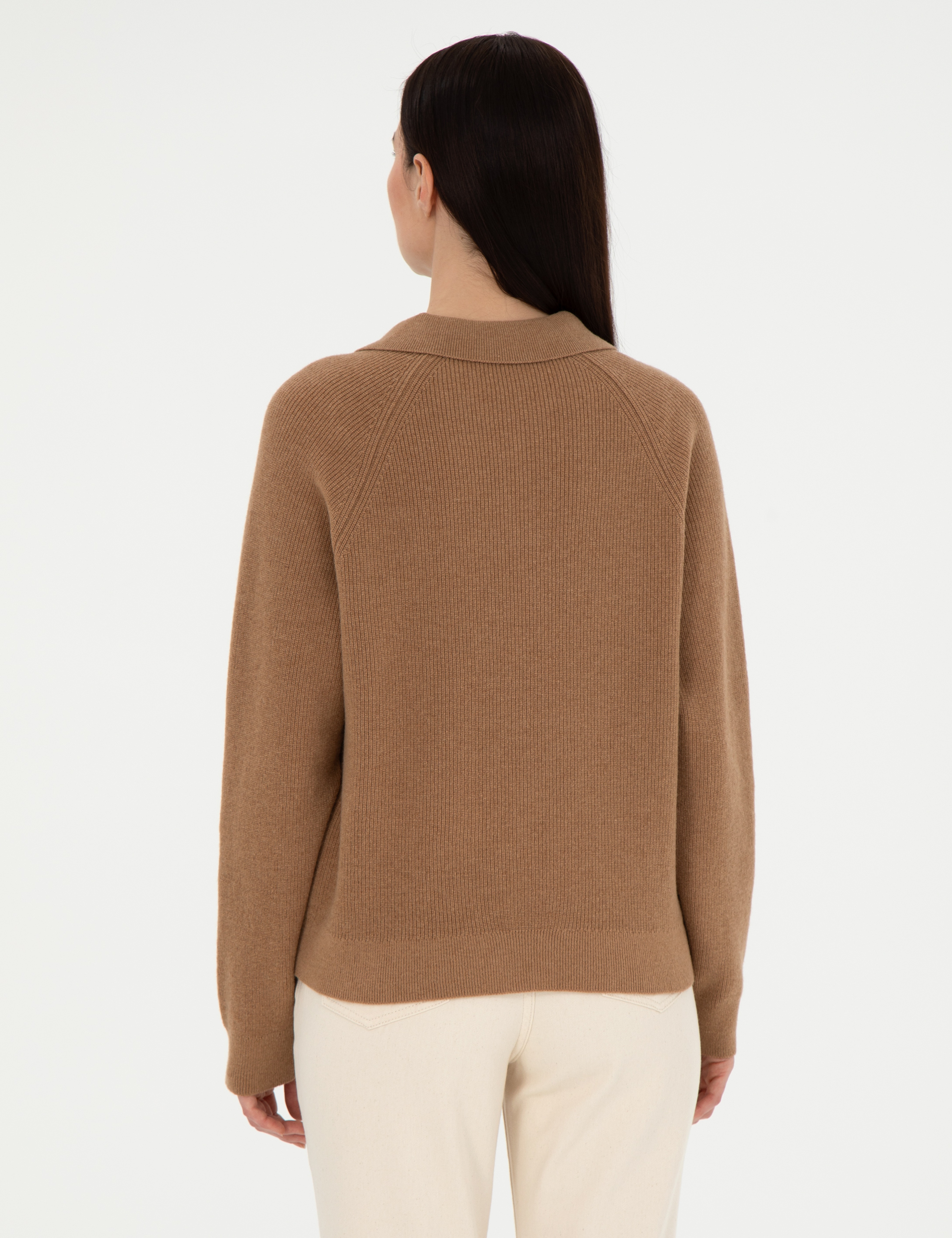 Camel Yün Regular Fit Polo Yaka Kazak - Image 5