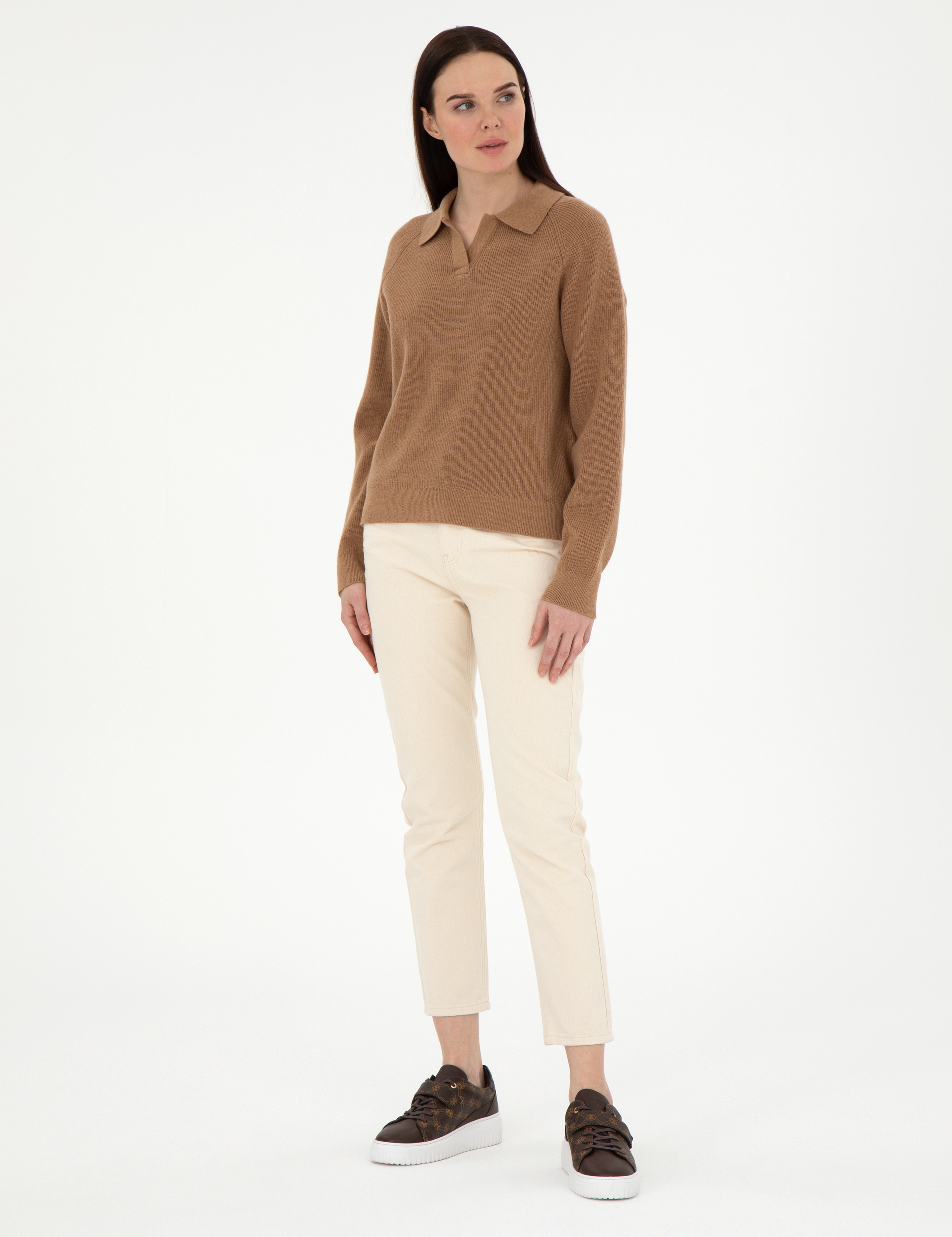 Camel Yün Regular Fit Polo Yaka Kazak - Image 4