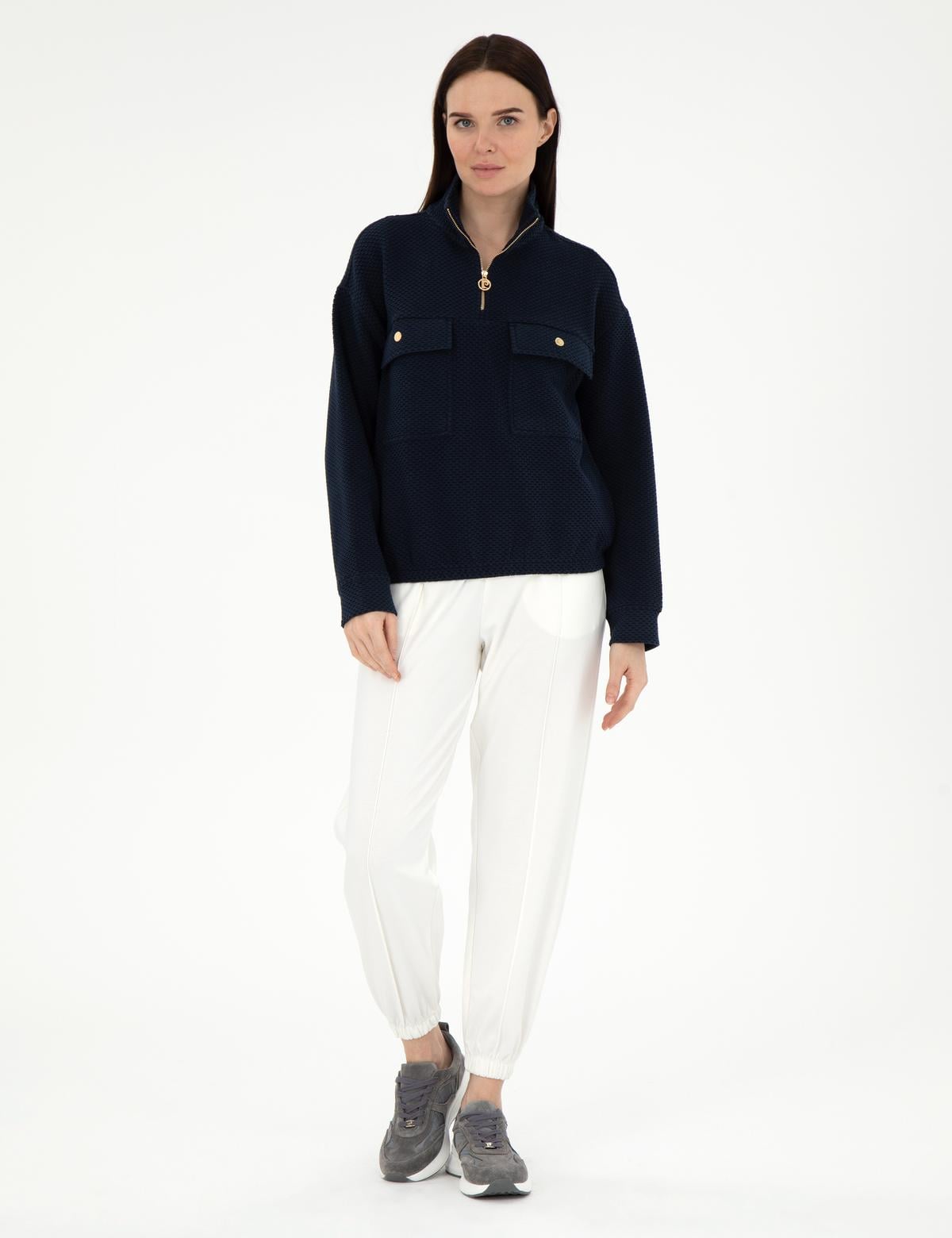 Lacivert Oversize Sweatshirt - 50297853004