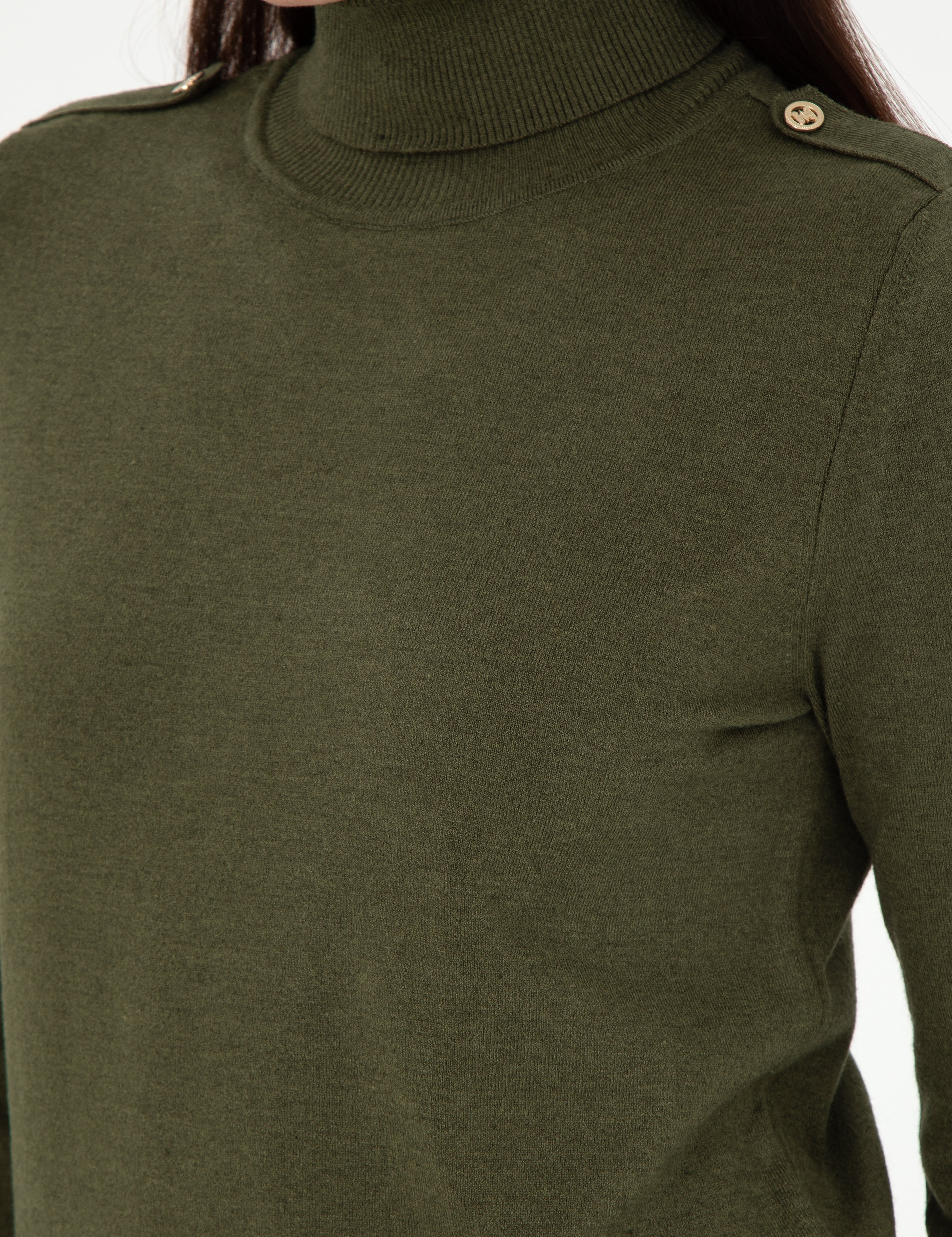 Haki Slim Fit Balıkçı Yaka Basic Kazak - Image 7