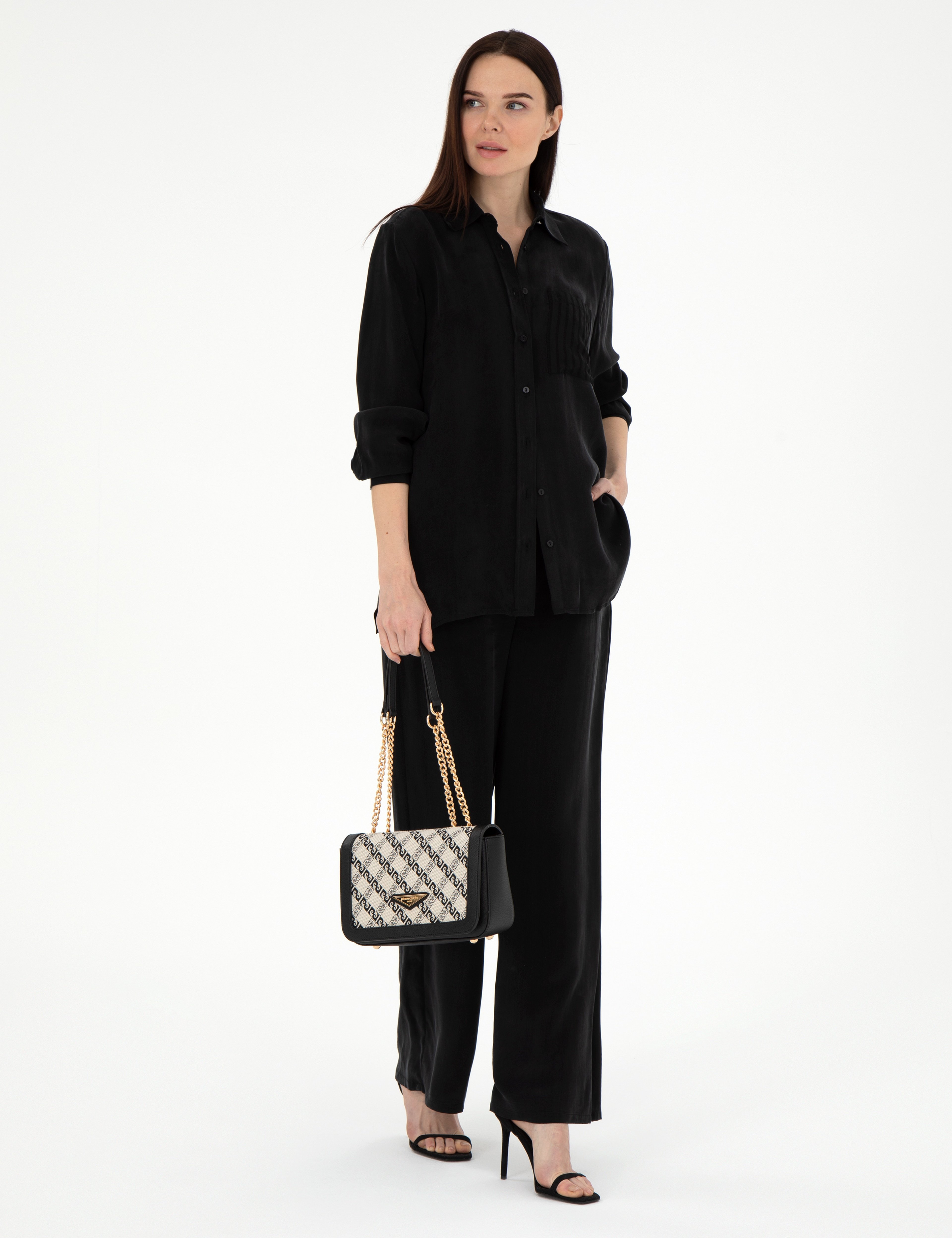 Siyah Comfort Fit Uzun Kollu Gömlek - Image 4