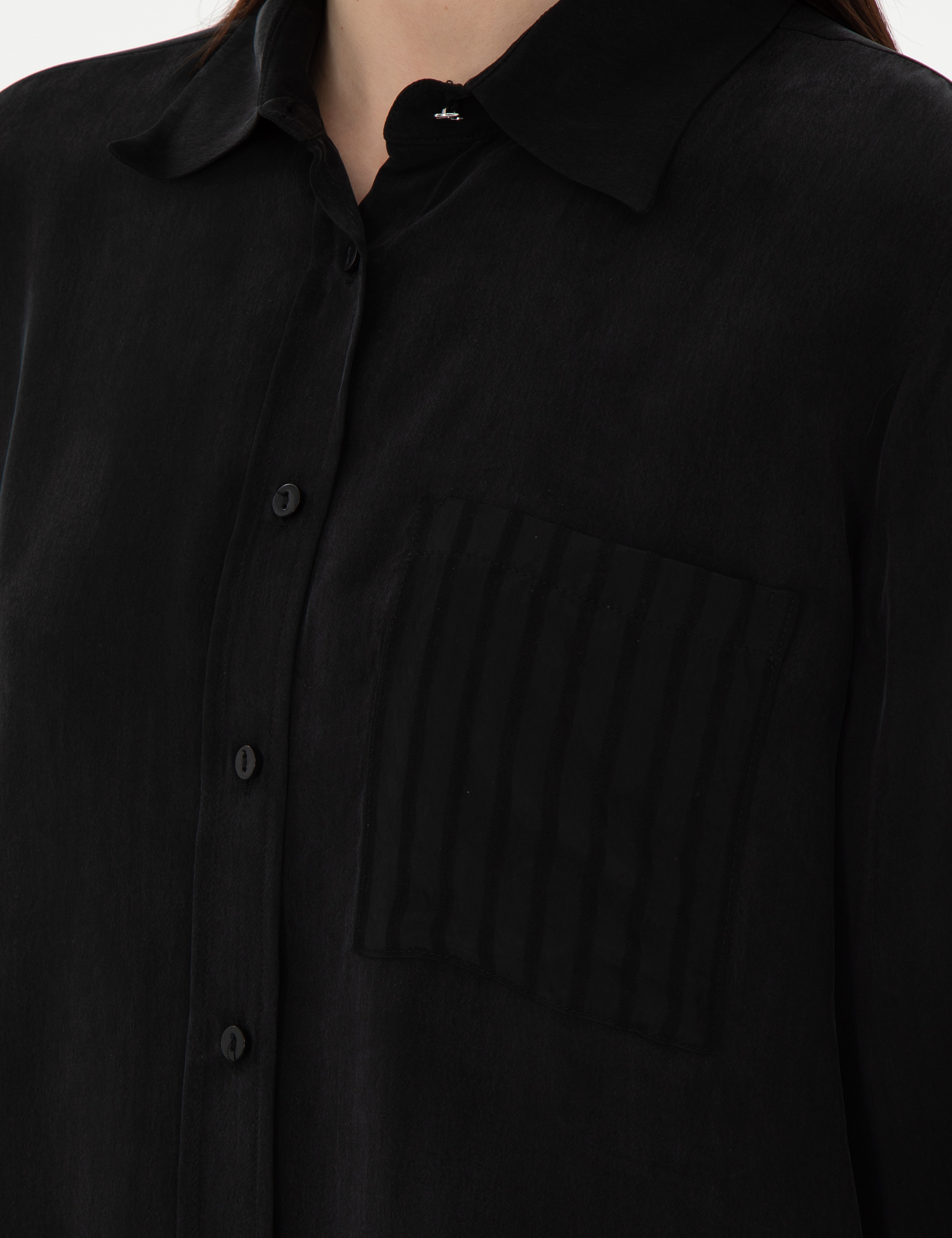 Siyah Comfort Fit Uzun Kollu Gömlek - Image 7