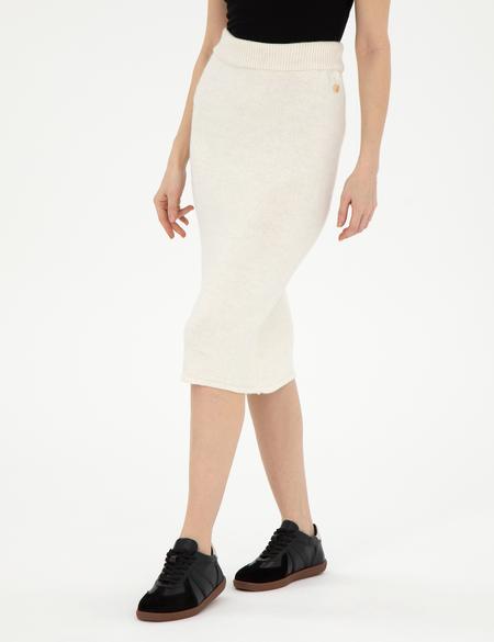 Ekru Loose Fit Triko Etek - 50296199003